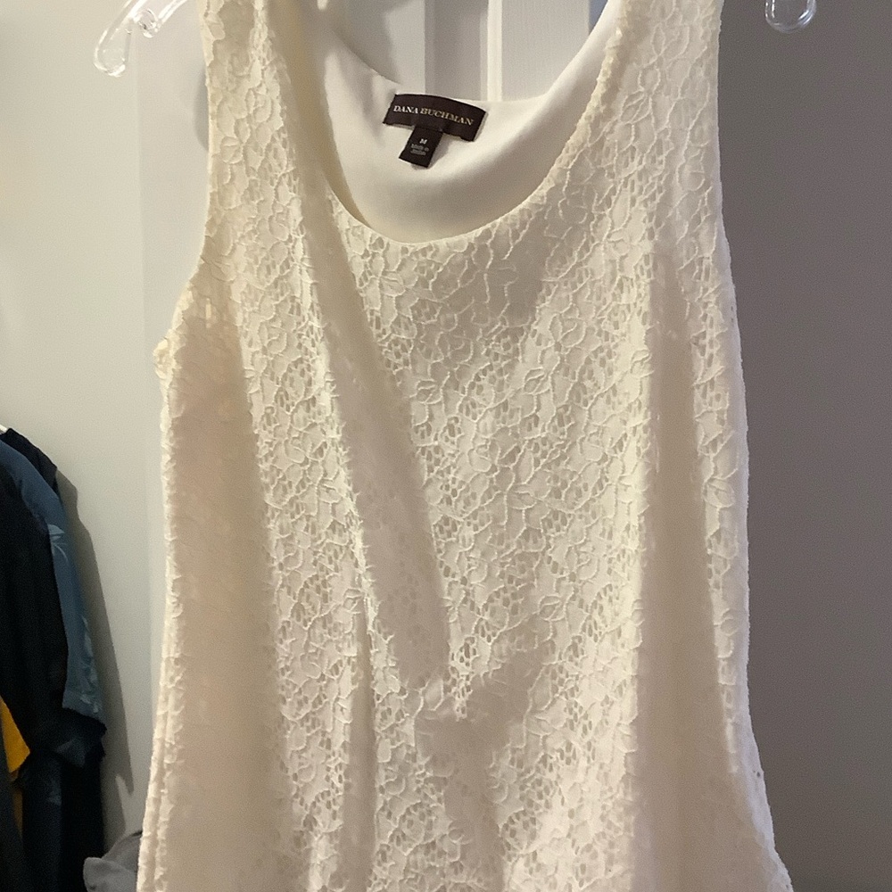 Dana Buchanan Women's Ivory Lace Lined Tank Top